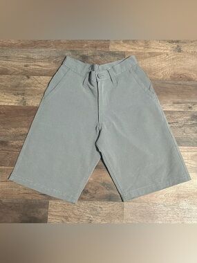 Burnside Boys Dress Shorts Size 8 Gray Checkered Flat Front Casual Chino